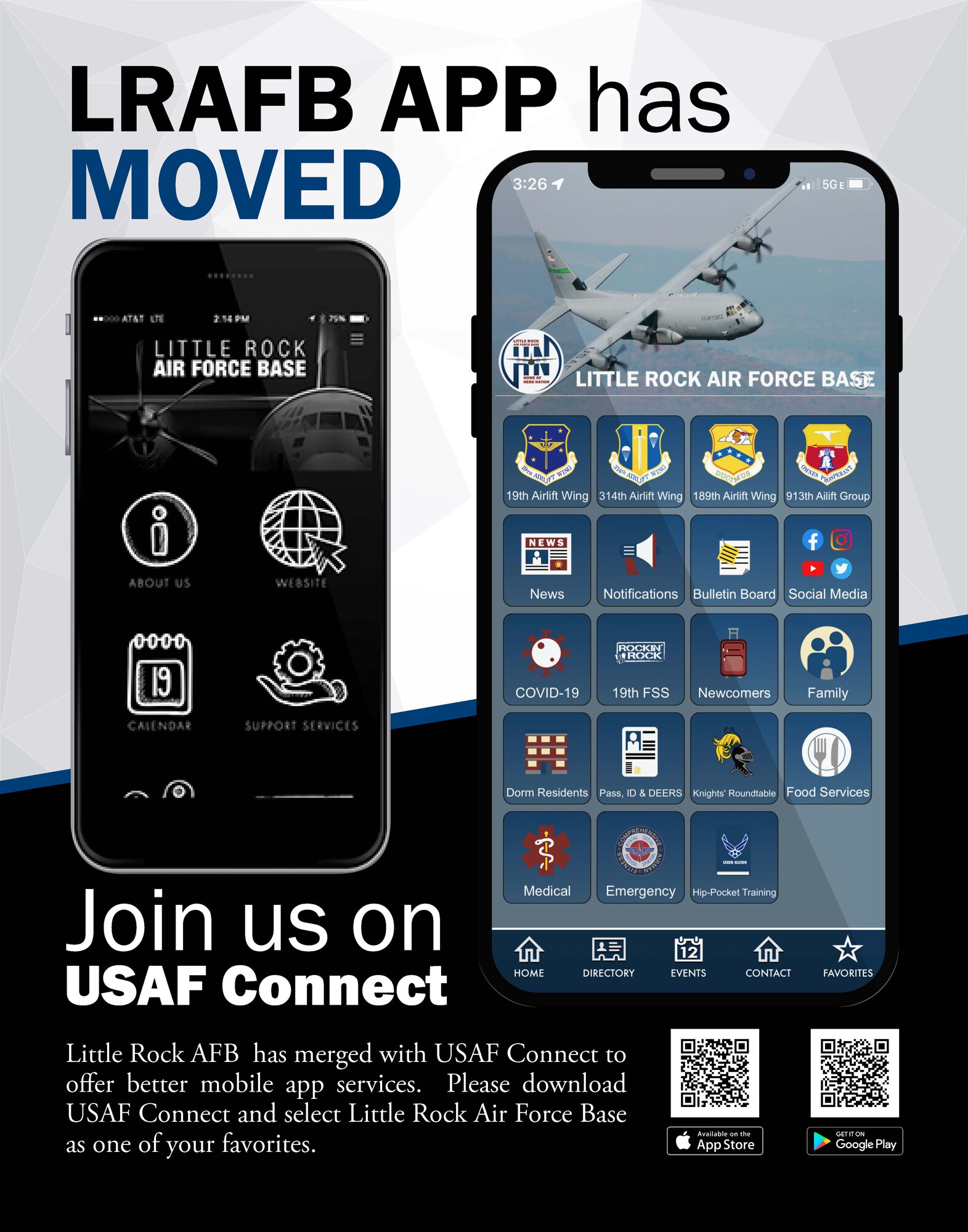 Graphic displaying the USAF Connect Application