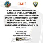 Graphic for West Virginia Military Authority signing agreement via the U.S. Army’s Catalyst-Pathfinder Program to create solutions to technology challenges. (U.S. Army National Guard graphic by Edwin L. Wriston)