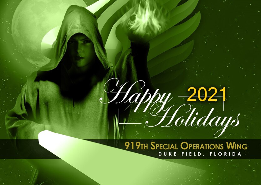 919th Special Operations Wing logo in green monotone