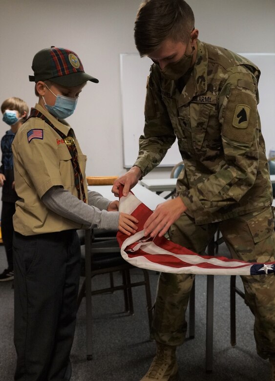 Soldiers from the 138th met with the Scouts at a military appreciation night in Lexington, Ky on November 18, 2021