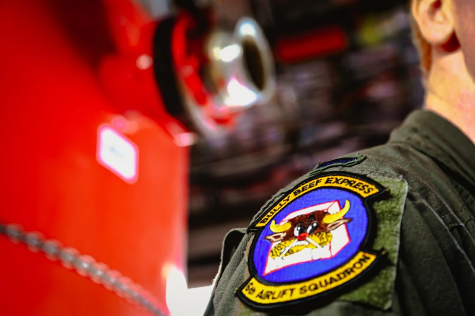 A pilot from the 6th Airlift Squadron on a C-17 Globemaster III.