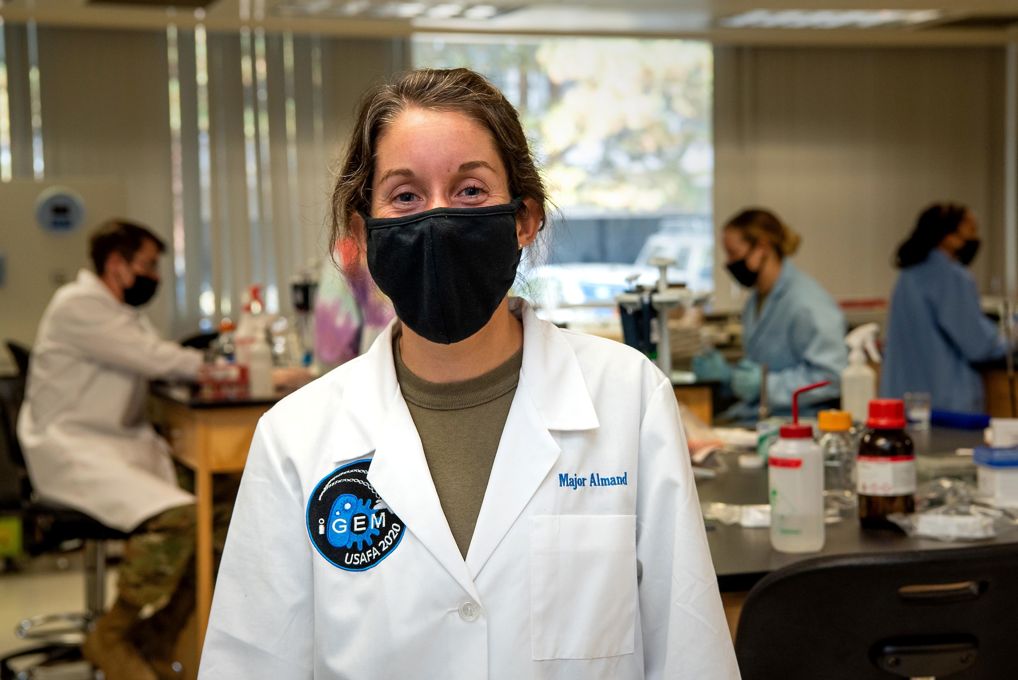United States Air Force Academy microbiology Maj. Erin Almand is using an Edison Grant to research menstrual products used by military women and advance what is known about toxic shock syndrome. (U.S. Air Force photo by Trevor Cokley)