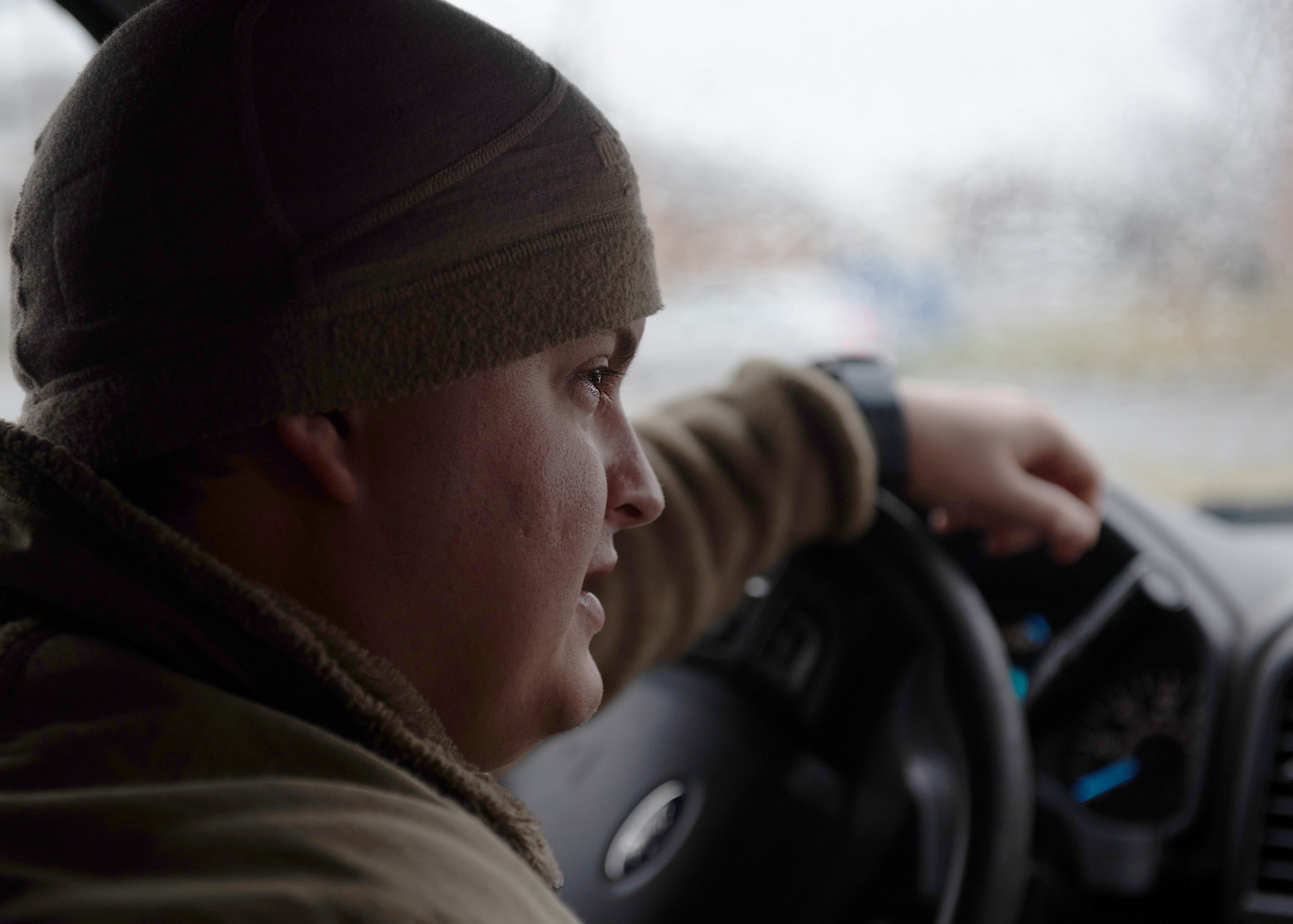 Staff Sgt. Benjamin Wood, a defender with the Kentucky Air National Guard’s 123rd Security Forces Squadron, conducts a presence patrol in Mayfield, Ky., Dec. 18, 2021. Wood and 16 other security forces Airmen mobilized from Louisville, Ky., to augment the Mayfield Police Department following a Category 5 tornado that leveled much of the town. (U.S. Air National Guard photo by Staff Sgt. Clayton Wear)