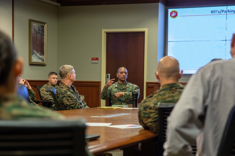 Col. Victor Pastor, Assistant Chief of Staff, G-3/5, 4th Marine Division, discusses force design and establishing a crisis response force Dec. 15, 2021, at Marine Corps Support Facility New Orleans. II MEF and MARFORRES are the Marine Corps’ service-retained forces administratively and operationally controlled by the Marine Corps instead of a combatant command, such as most Marines stationed in California and Japan who are aligned to support U.S. Indo-Pacific Command. The importance of these operational planning teams is to establish the process needed to create an effective service-retained crisis response force to respond to global threats outside of USINDOPACOM area of responsibility. MARFORRES and II MEF are the Marine Corps’ service-retained forces, which means they are administratively and operationally controlled by the Marine Corps.