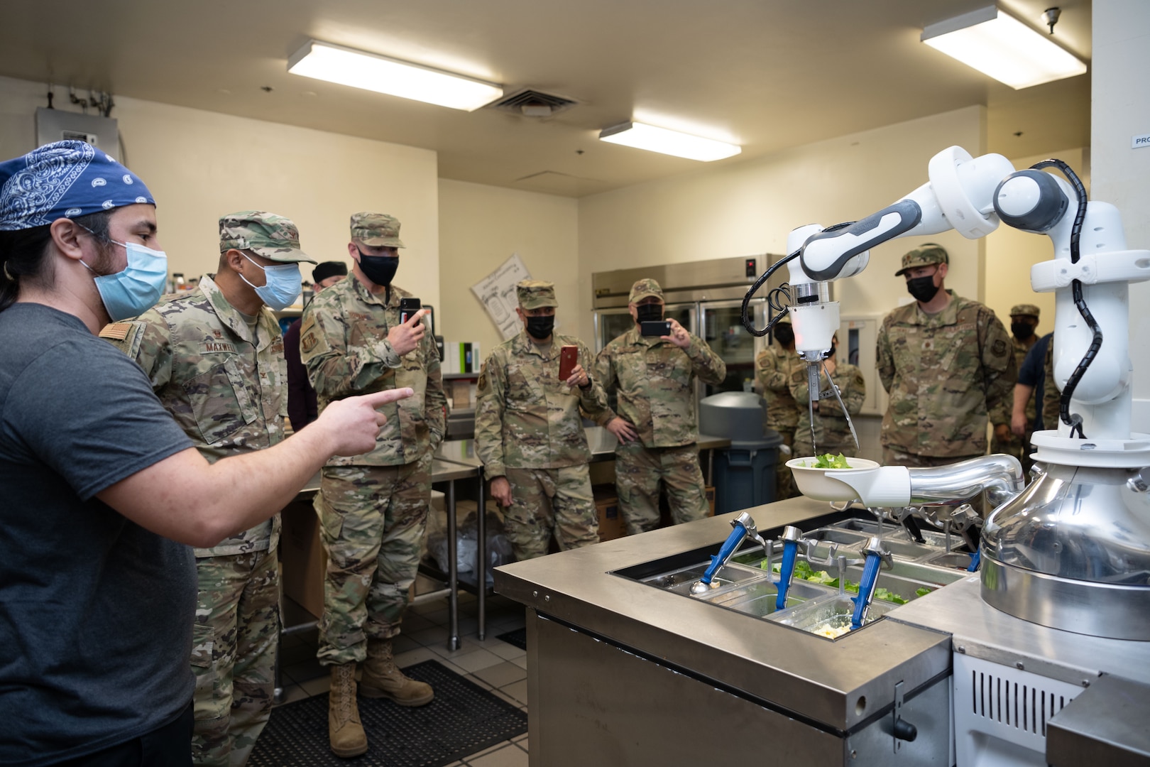 Robot preparing food