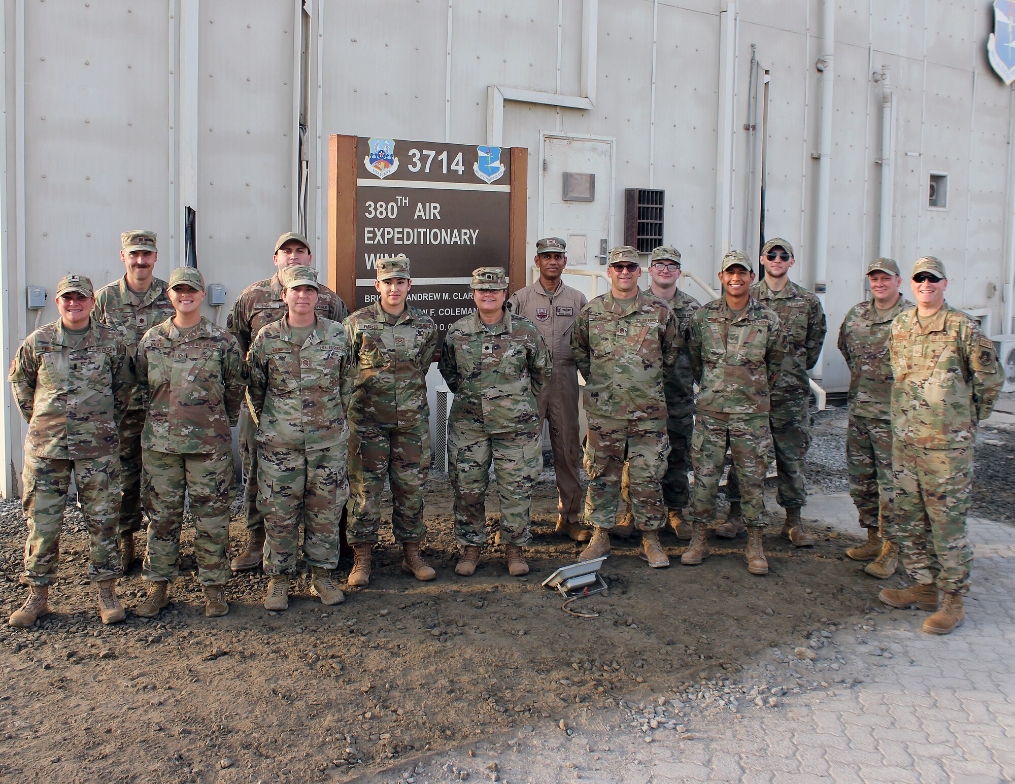 Group photo of Airmen from the 185th ARW in Al Dhafra Air Base