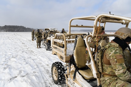 Nearly 30 Airmen assigned to the Kentucky Air National Guard unit and part of the 123rd Airlift Wing returned to Camp Ripley, Minnesota, December 13-17, 2021, for a second round of cold weather training under the 123rd Contingency Response Group (CRG) which specializes in opening airfields in remote areas.