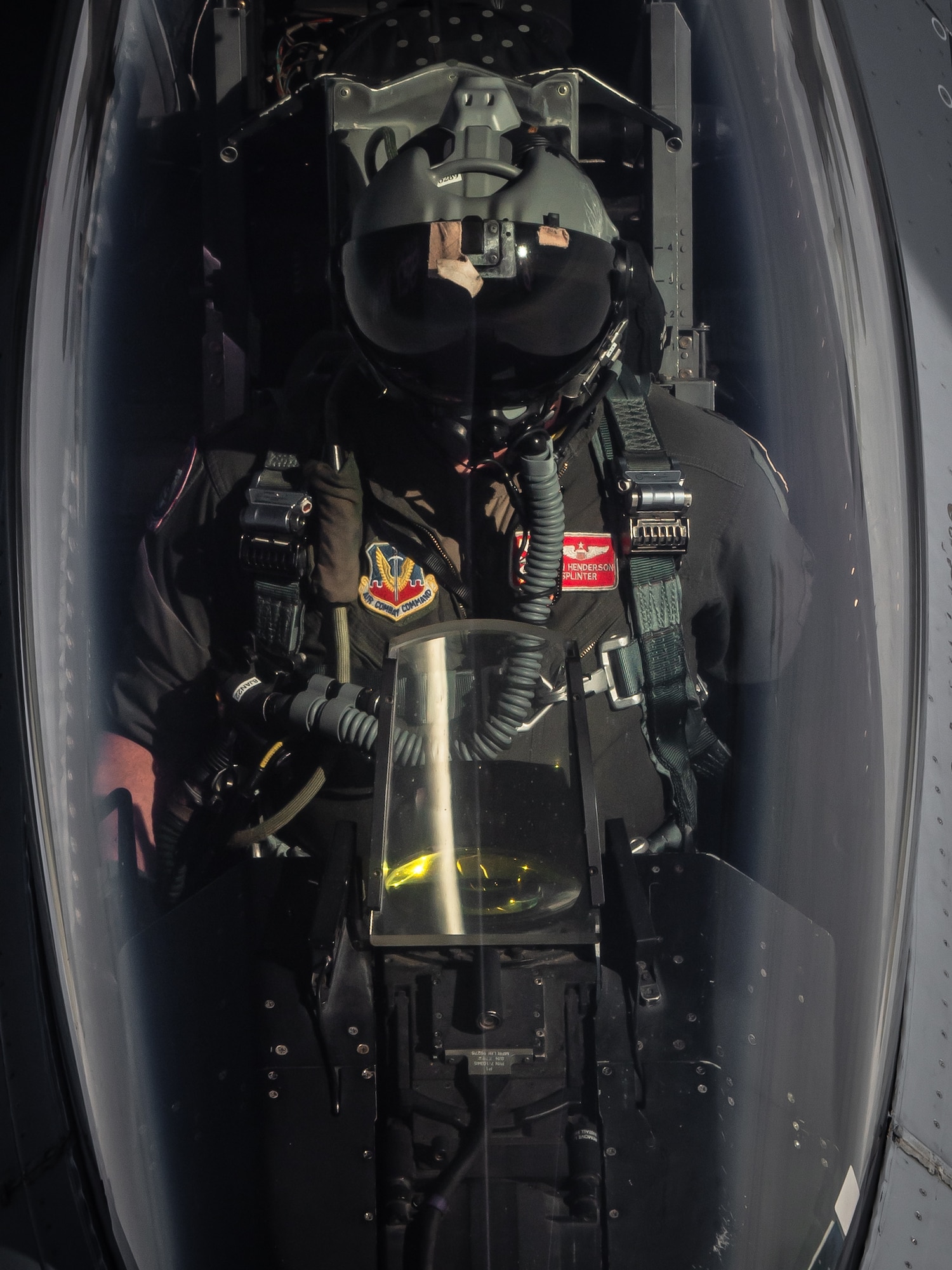 U.S. Air Force Maj. Thomas Henderson, 100th Fighter Squadron pilot, receives fuel from a KC-135 Stratotanker aircraft during an exercise over Alabama, Dec. 21, 2021.