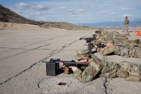 Soldiers zero their rifles prior to competing in Utah’s Best Warrior Competition on Camp Williams, Nov. 7, 2021
