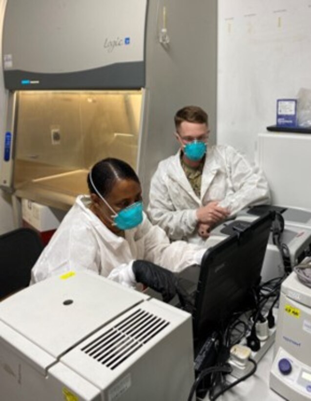 792nd Medical Detachment (Preventive Medicine) lab personnel, continue to develop infectious disease outbreak surveillance capabilities to monitor and mitigate health threats to deployed personnel