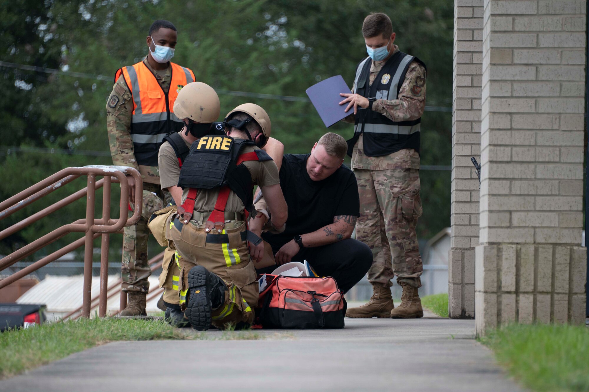 Photo of Airman participating in active shooter exercise.