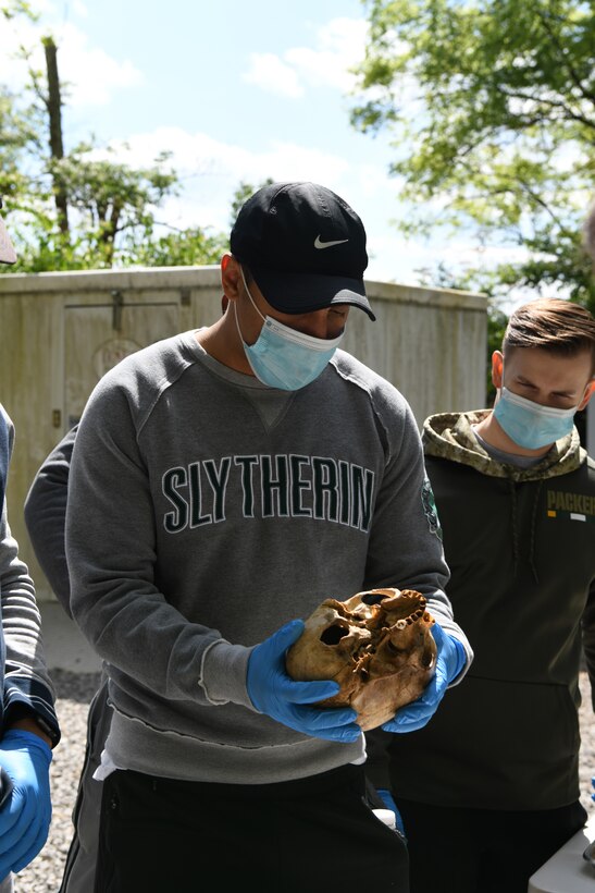 104th Fighter Wing Force Support Squadron Airmen with mortuary affairs and fatality search and recovery missions attend a training course at the Forensic Anthropology Center April 22 and 23, 2021, at the University of Tennessee, Knoxville Tennessee. At the Anthropological Research Facility, Airmen were exposed to donors and trained in a controlled setting on how to identify stages of decomposition, biometrics, and moving of bodies. (U.S. Air National Guard photo by Senior Airman Sara Kolinski)