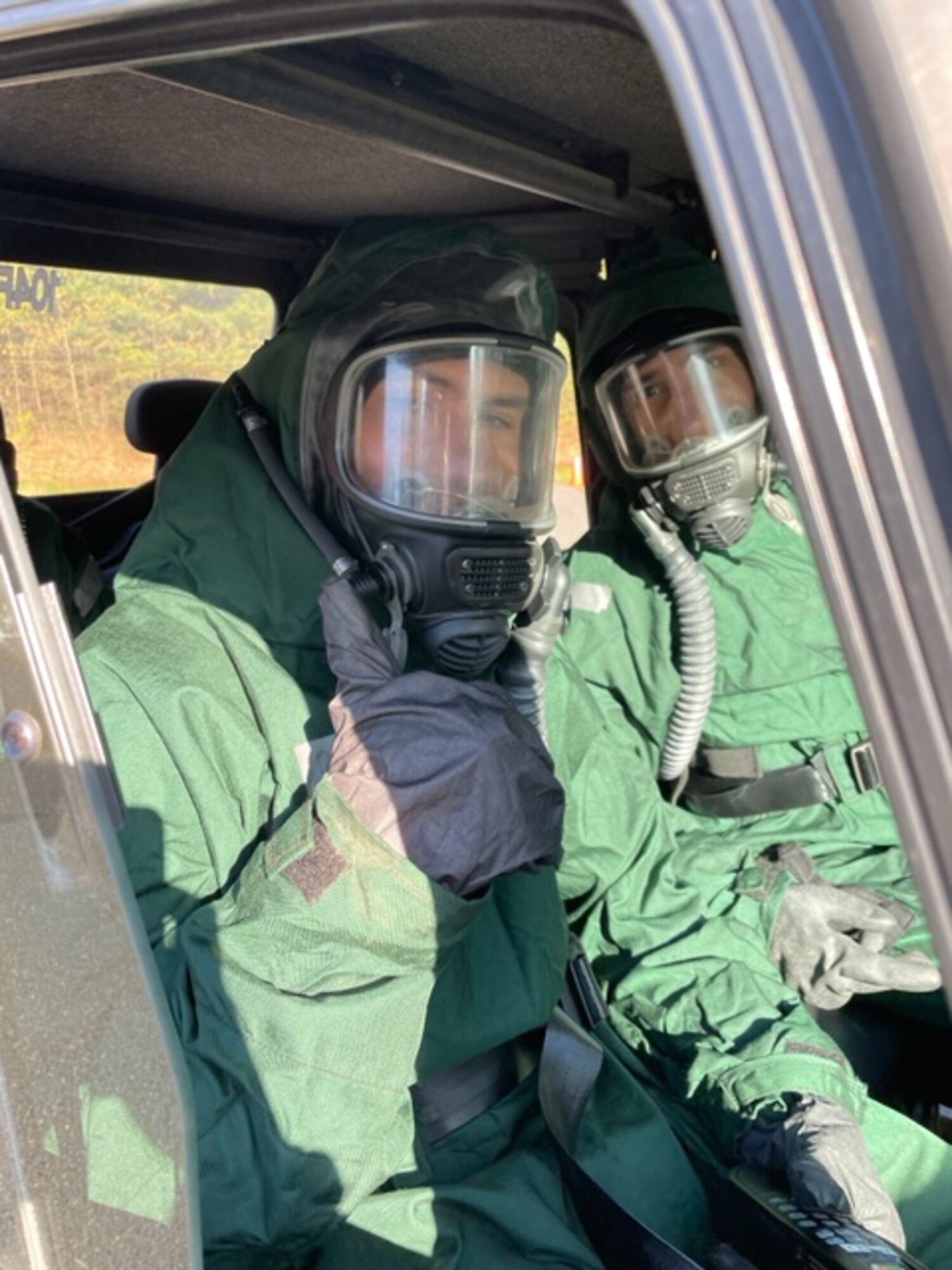 Members of the 104th Force Support Squadron fatality search and recovery team perform training during an exercise May 2021, at Barnes Air National Guard Base, Massachusetts. The FSRT trains to respond to various Chemical, Biological, Radiological, Nuclear, or non-CBRN incidents. (U.S. Air National Guard courtesy photos)