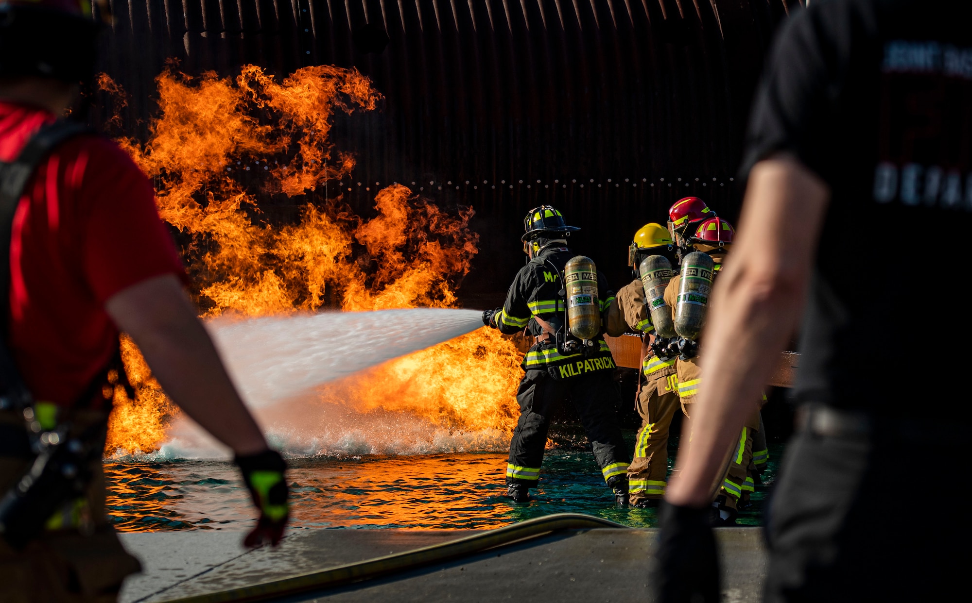 firefighters fight fire