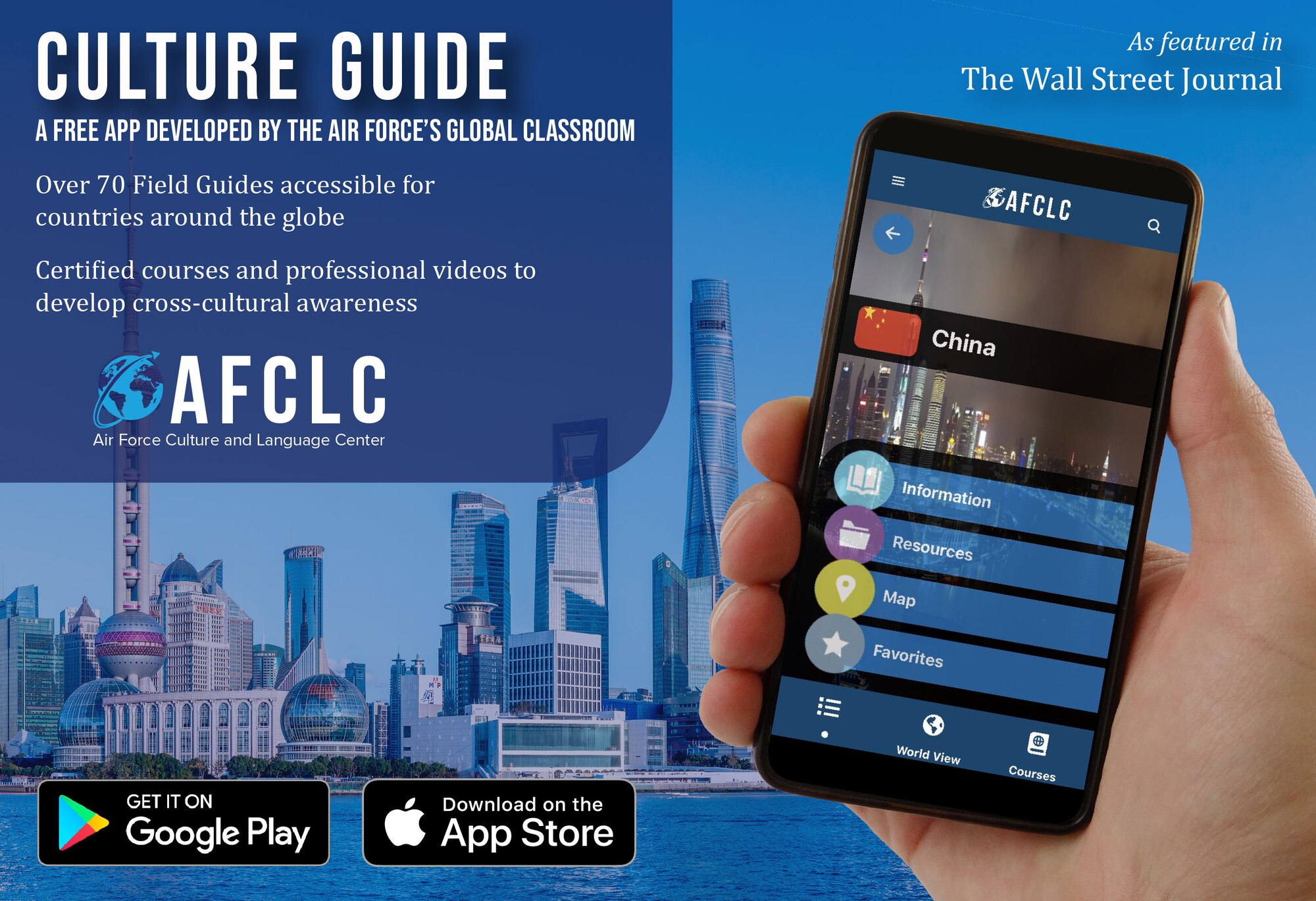 AFCLC’s Culture Guide app is available to all military service members and civilians through the App Store and Google Play, and it is safe for Department of Defense mobile devices. More than 20,000 individuals are already utilizing the app, and for those individuals, an update is now available.
