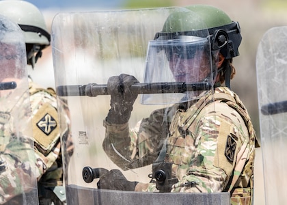 Utah Guardsmen participate in National Guard Reaction Force training May 02, at the North Salt Lake City Armory.