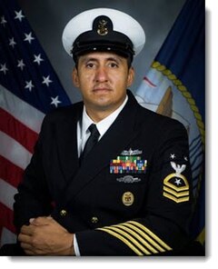 Studio portrait of CMDCM Rodolfo Lopez Jr.