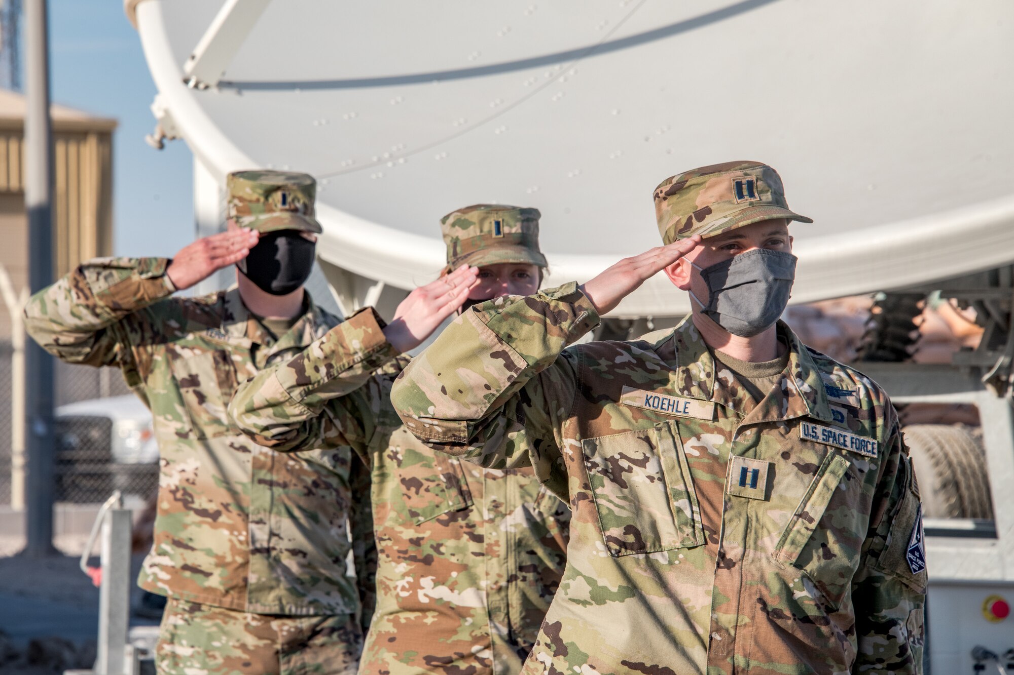 space force guardians salute the flag