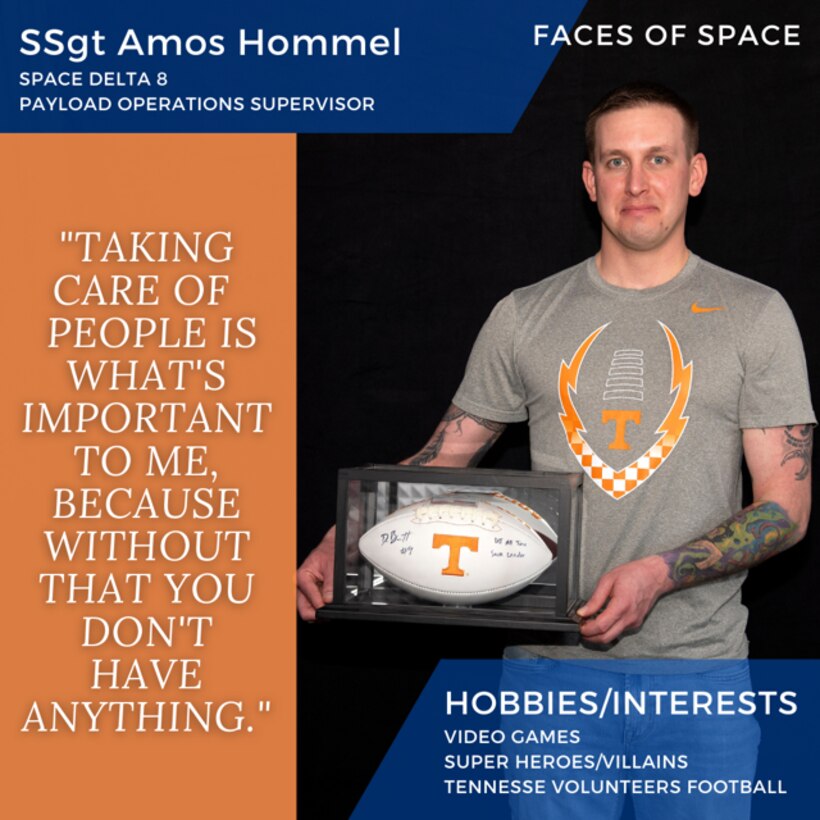 Graphic with photo of man holding a football.