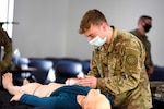 Medics with the Michigan Army National Guard attend a National Registry of Emergency Medical Technicians (NREMT) certification course, Fort Custer Training Center, Augusta, Mich., Jan 27, 2021. These medical professionals are required to complete sustainment training every 24 months.