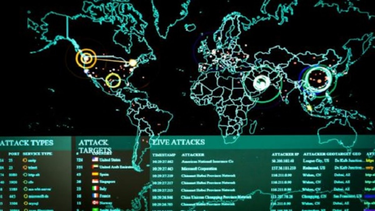 Board of Cyber Attacks Happening Real Time