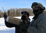 U.S. Army Pfc. Robert McKay, 120th Field Artillery Regiment, Wisconsin National Guard, learns how to use an anti-drone device during Northern Strike 21-1/”Winter Strike 21” at Camp Grayling, Michigan, Jan. 27, 2021. The National All-Domain Warfighting Center in northern Michigan offers defense industry partners a location to test and implement their technology.