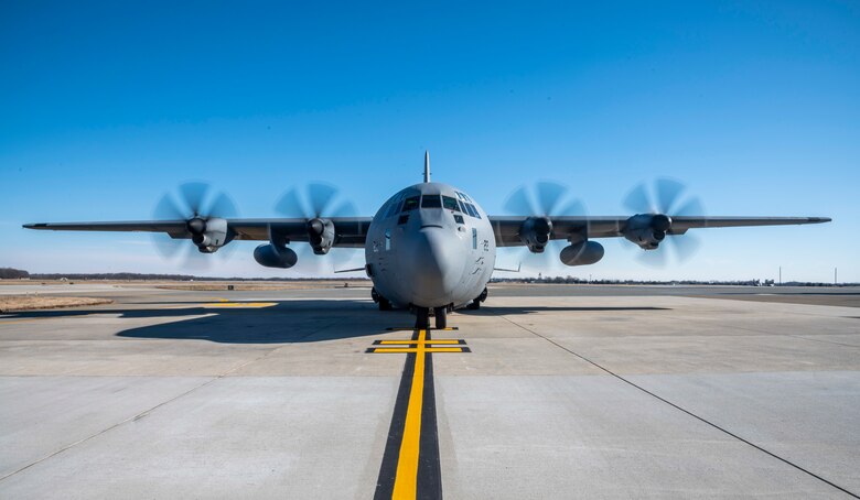 A Tunisian C-130J Super Hercules prepares for takeoff after completing a foreign military sales mission at Dover Air Force Base, Delaware, Jan. 28, 2021. Tunisia is a major non-NATO ally of the United States and already works with the Defense Department on many shared interests and concerns. Some of the shared interests include freedom of navigation, intelligence sharing, humanitarian operations and disaster relief. Due to its strategic geographic location, Dover AFB supports approximately $3.5 billion worth of FMS operations annually. (U.S. Air Force photo by Senior Airman Christopher Quail)