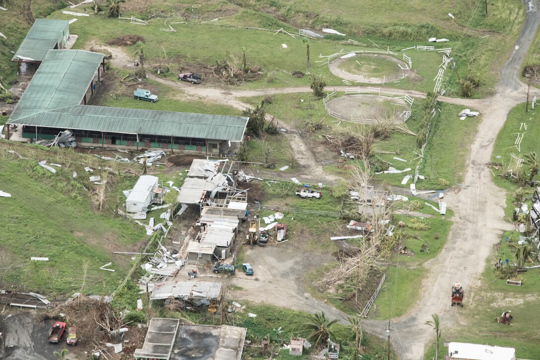 Hurricane Maria devasted the agriculture and livestock industry on the island making it one of the costliest storms to hit the islandof Puerto Rico. An arial shot of the island taken on Oct. 5, 2017.