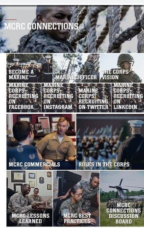 The Marine Corps Recruiting Command National Training Team launched a new website page, “MCRC Connections,” at Marine Corps Base Quantico, Virginia, Feb. 1, 2021. MCRC Connections was created as an “all in one resource for sharing ideas, asking questions, and helping MCRC develop at the speed of change,” Chief Warrant Officer 5 Christopher Mayfield said in an email to MCRC Headquarters when he announced the page launch. “Included in Connections is the ability to share links to insightful articles, podcasts, and various other useful tools.”