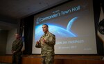 General talks to command