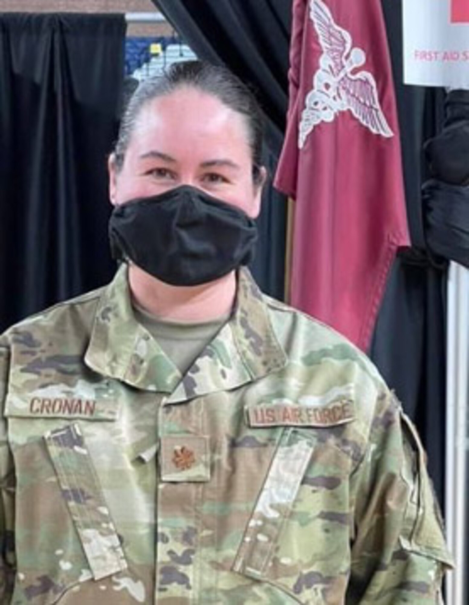 Maj. Angela Cronan at work at the D.C. Armory.