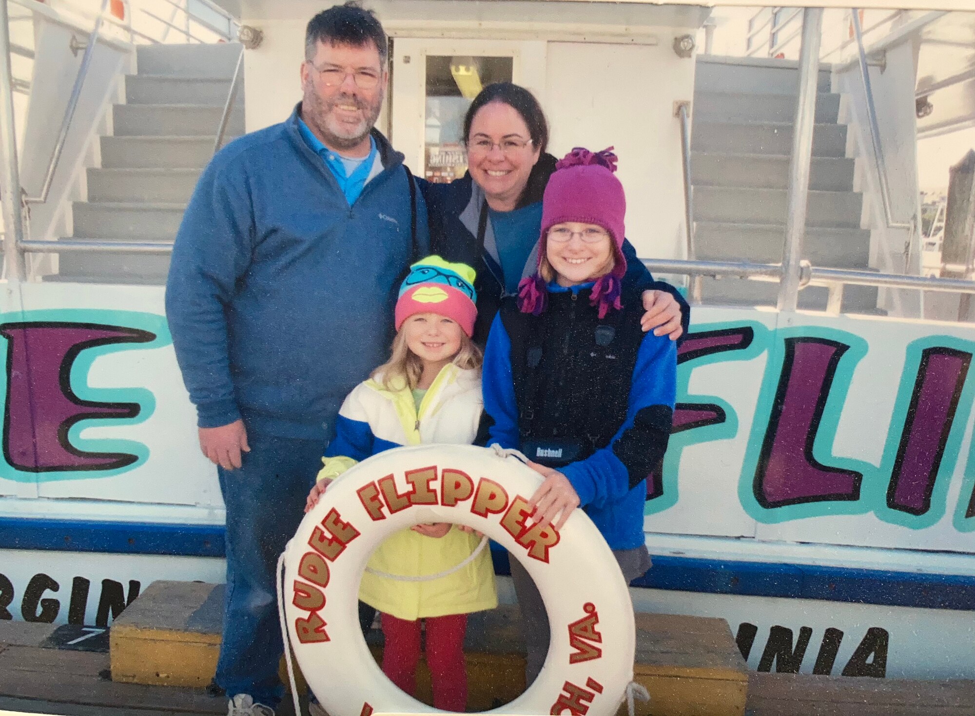 Maj. Angela Cronan with her family on a trip.