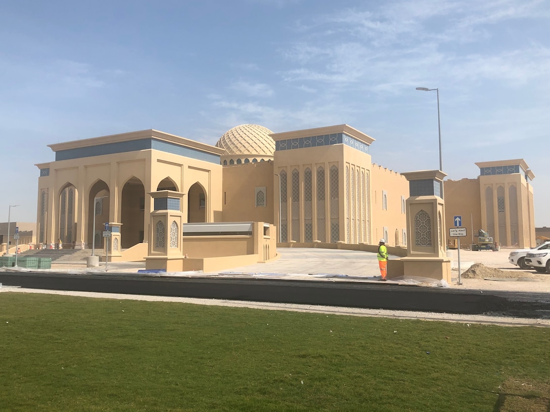 The headquarters building for the SHIELD 5 missile defense project in Qatar. The SHIELD 5 program built missile defense infrastructure project was managed by the U.S. Army Corps of Engineers on behalf of Qatar. Large scale projects such as this, which involve multiple sites and a long construction schedule require significant analysis from the District's cost engineering team to provide an accurate assessment of cost.