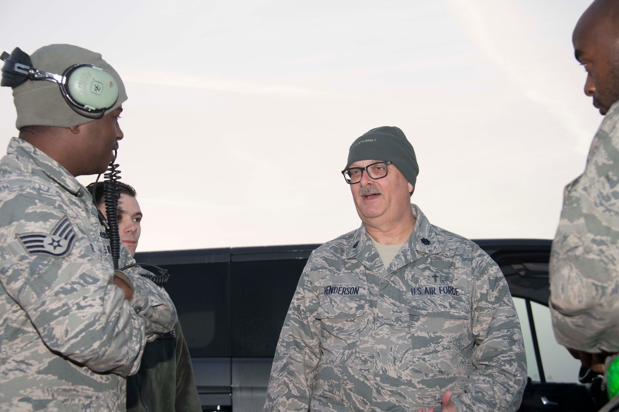Photo of Airmen talking
