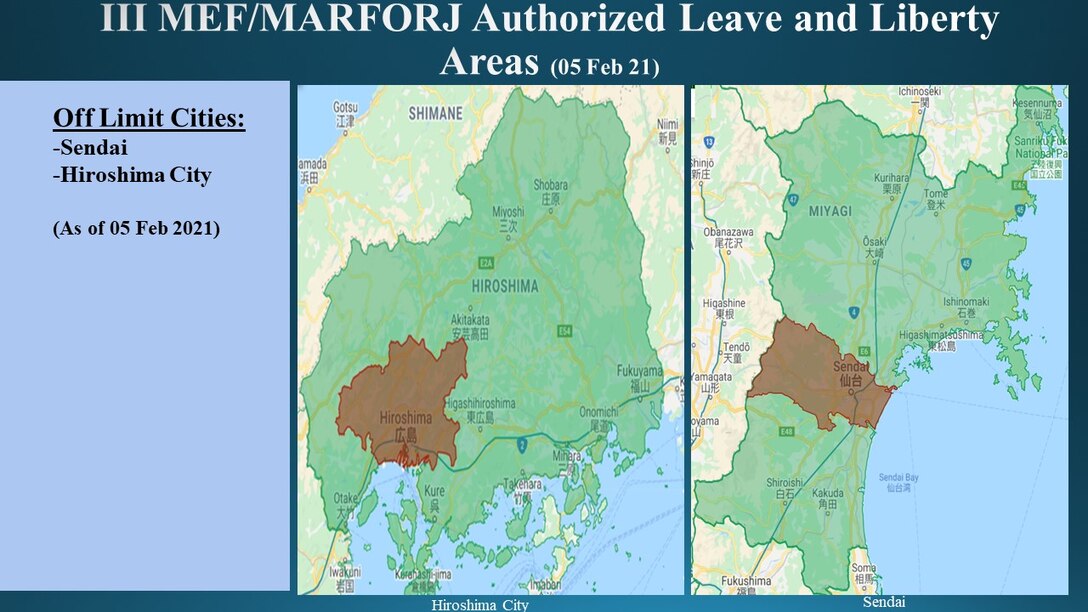 III MEF/MARFORJ Authorized Leave and Liberty Areas (05 Feb 21)