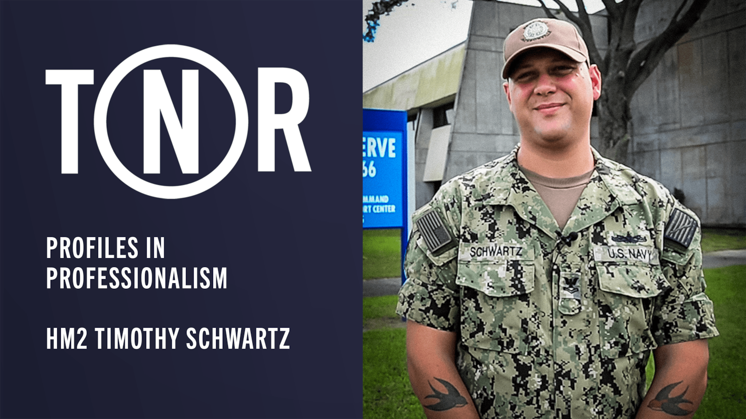 Profiles in Professionalism: Hospital Corpsman 2nd Class Timothy Schwartz (U.S. Navy graphic by Mass Communication Specialist 1st Class Arthurgwain L. Marquez)