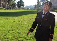 A woman in military uniform