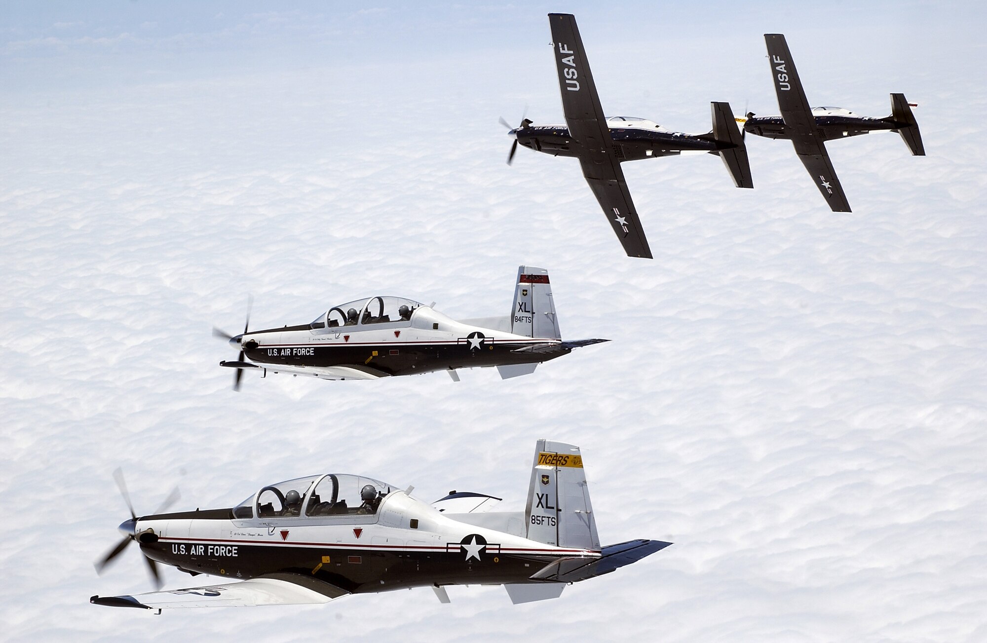 T-6 aircraft from Laughlin AFB, Texas fly dated 19 May, 2004