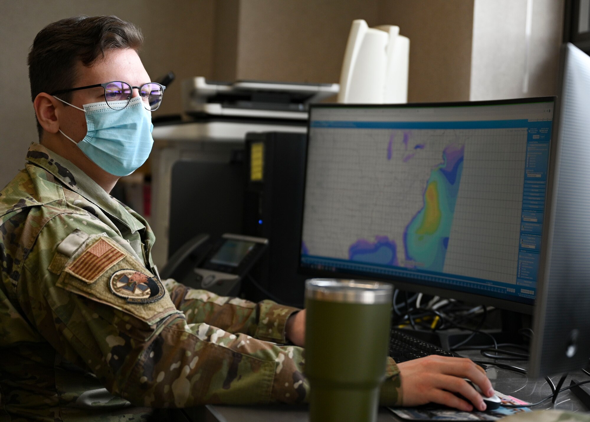 Airman checking weather