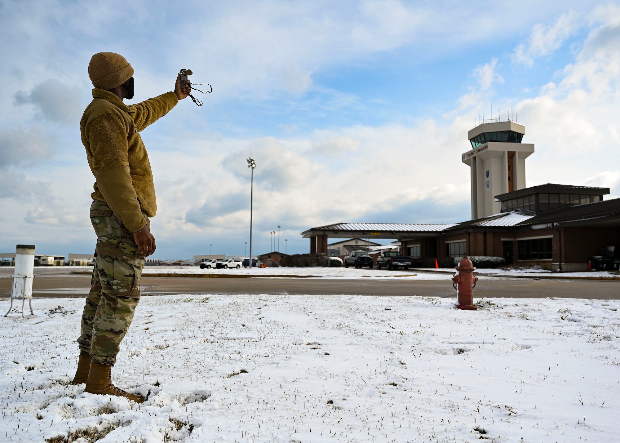 Airman testing wind