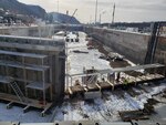 The U.S. Corps of Engineers, St. Paul District, dewatered Lock and Dam, 4 near Alma, Wisconsin to perform an inspection, maintenance and repairs.