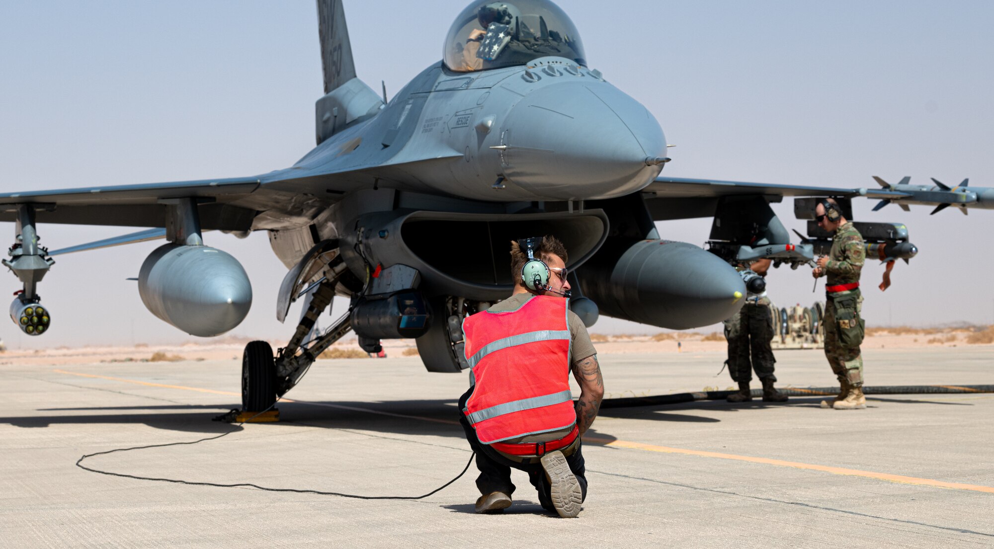 Airmen from the 77th Fighter Generation Squadron completed an Integrated Combat Turnaround training exercise Jan. 28, 2021, at Prince Sultan Air Base, Kingdom of Saudi Arabia.