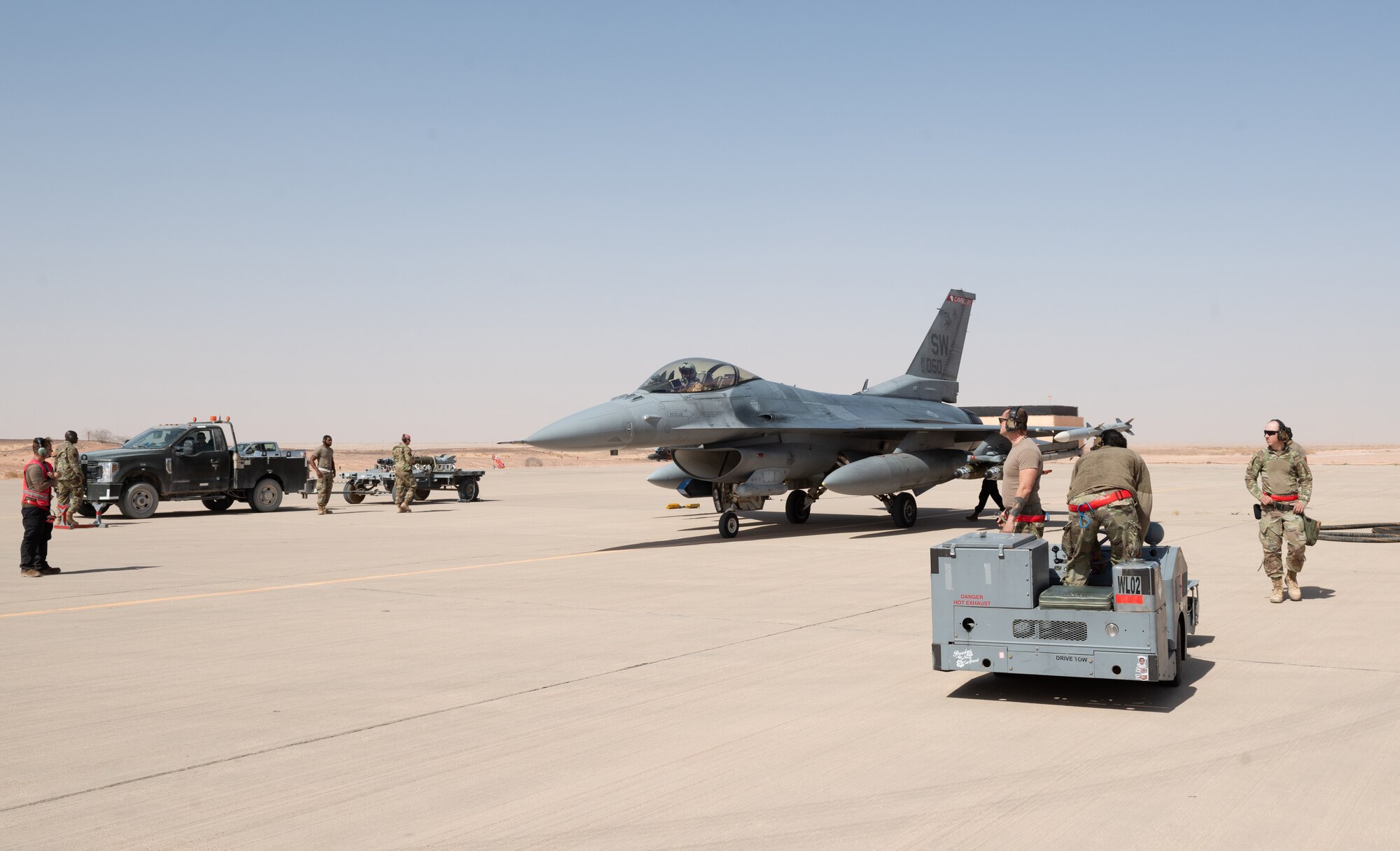 Airmen from the 77th Fighter Generation Squadron completed an Integrated Combat Turnaround training exercise Jan. 28, 2021, at Prince Sultan Air Base, Kingdom of Saudi Arabia.
