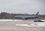 The 12th and final KC-46A Pegasus lands at Pease Air National Guard Base, N.H., Feb. 5, 2021. The aircraft completes the 157th Air Refueling Wing’s fleet of future refuelers and marks the beginning of a new generation in air refueling for the New Hampshire Air National Guard.