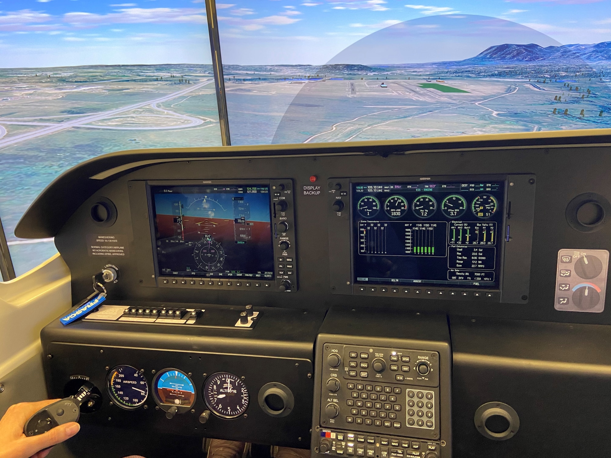 The cockpit of an aircrew training device designed to replicate the look, feel and operation of a T-53 aircraft . (Courtesy photo)