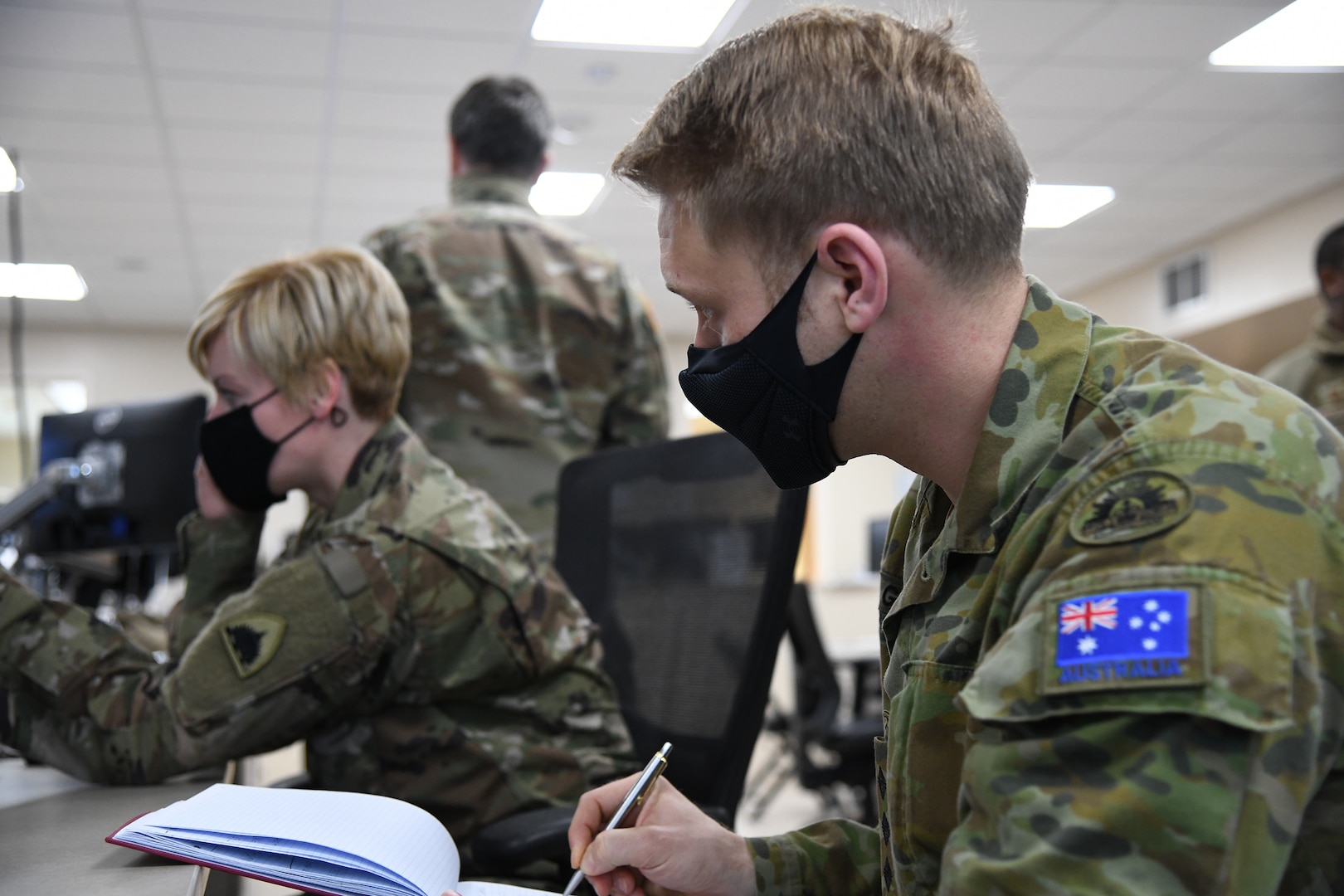 Australian Army Capt. Dustin Gold, a reserve officer from the Royal Australian Artillery 9th Regiment, participates in a Reserve Forces Foreign Exchange Program with D.C. National Guard in Washington D.C., Jan. 23, 2021.
