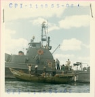 A Coast Guard 82-foot WPB conducts boarding operations in South Vietnam.