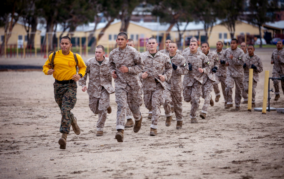 Recruits with Golf Company, 2nd Recruit Training Battalion, participate