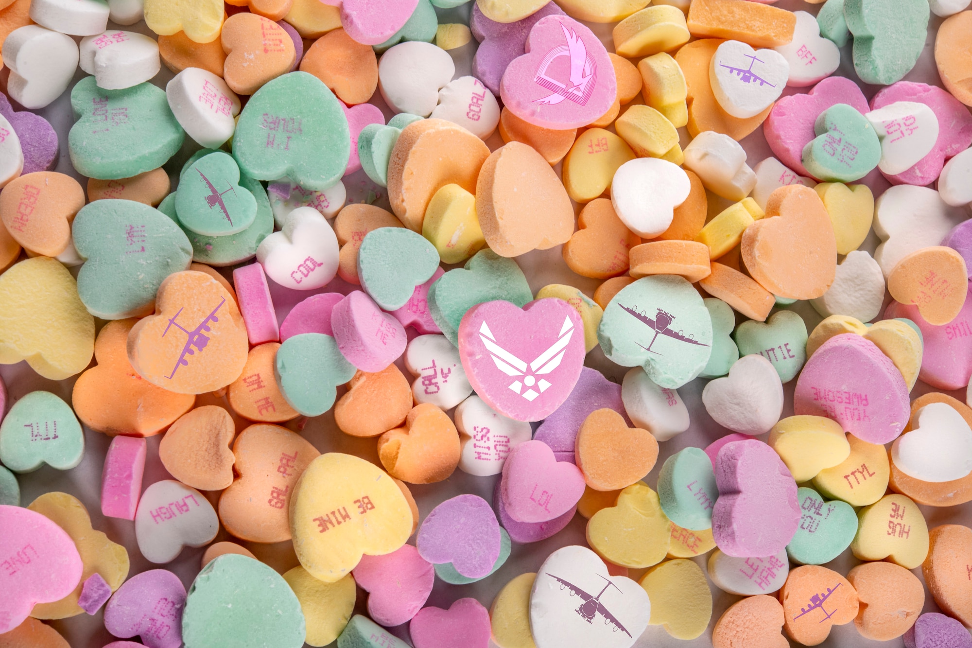 This Valentine’s Day photo illustration was created to wish everyone a safe and happy Valentine’s Day from the 436th Airlift Wing at Dover Air Force Base, Delaware. (U.S. Air Force photo illustration by Senior Airman Christopher Quail) (This image was created by adding the U.S. Air Force symbol, Dover Air Force Base symbol, C-17 Globemaster III and C-5 Super Galaxy designs.)