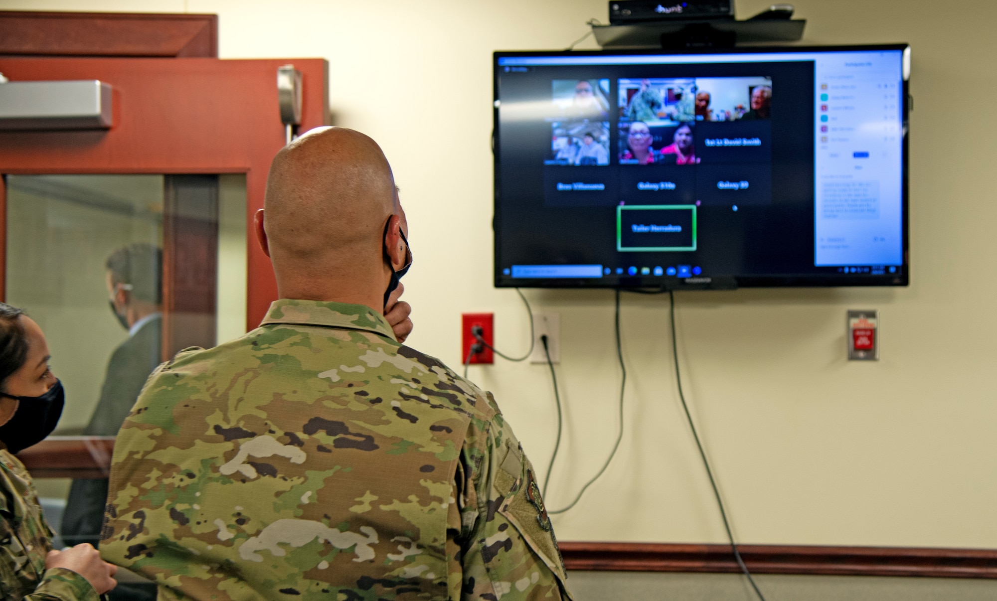 USSF master sergeant greets family virtually at reenlistment ceremony